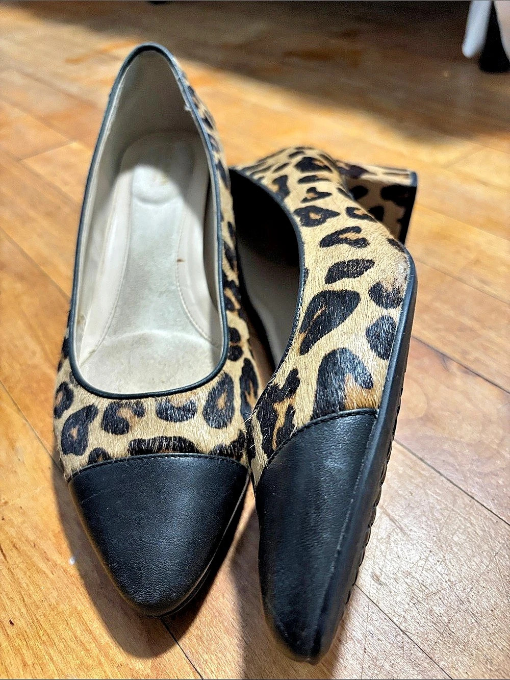 Cole Haan Leopard Print Pointed-Toe Heels